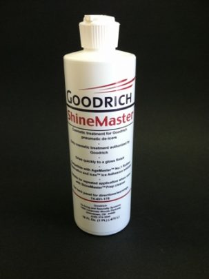 74-451-178 Goodrich Shinemaster, Cosmetic Treatment for Goodrich Pneumatic De-icers. Compatible with Agemaster No 1 Rubber Preservative and Icex Ice Adhesion inhibitor. 16 FL OZ.