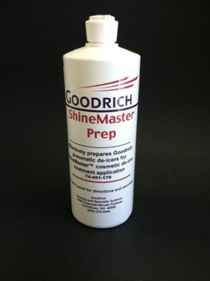 74-451-179 Shinemaster Prep, Effectively Prepares Goodrich Pneumatic De-Icers for Shinemaster Cosmetic De-Icer Treatment Application. 32 FL OZ. (1 Qt.) (.95L.) Bottle