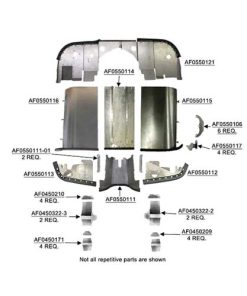 C170A-4952BRPS Complete Cessna 152 Aircraft Engine Baffle Kit with P-Seal | Airforms Inc. | McFarlane Aviation C170A4952BRPS