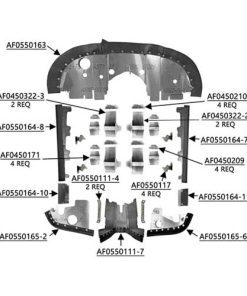 C170B172-PCBL Complete Cessna 170B/172 Aircraft Engine Baffle Kit, Powder Coat with Blue Standard Seals | Airforms Inc. | McFarlane Aviation C170B172PCBL