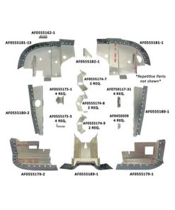 C172DEF-BRCS Complete Cessna 172D/E/F Aircraft Engine Baffle Kit, Bare Aluminum with Premium Cowl Saver Seals | Airforms Inc. | McFarlane Aviation C172DEFBRCS