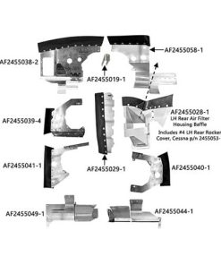 C172RG-BRBK Complete Cessna 172R Aircraft Engine Baffle Kit, Bare Aluminum with Black Standard Seals | Airforms Inc. | McFarlane Aviation C172RGBRBK