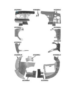C177-7374PCBK Complete Cessna 177B Aircraft Engine Baffle Kit, Powder Coat with Black Standard Seals | Airforms Inc. | McFarlane Aviation C1777374PCBK