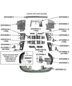 C182-7476-PKGH-PCBL Complete Cessna 182P/F182P Aircraft Engine Baffle Kit, Powder Coat with Blue Standard Seals | Airforms Inc. | McFarlane Aviation C1827476PKGHPCBL
