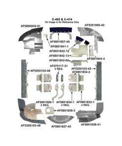 C402414-PCOR Complete Cessna 401/402/414 Aircraft Engine Baffle Kit, Powder Coat with Orange Standard Seals | Airforms Inc. | McFarlane Aviation C402414PCOR