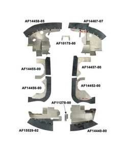 PA18150-BRBL Complete Piper PA-18-150 Aircraft Engine Baffle Kit, Bare Aluminum with Black Standard Seals | Airforms Inc. | McFarlane Aviation PA18150BRBL