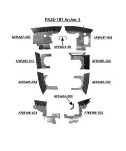 PA28181-3PCOR Complete Piper PA-28-181 Aircraft Engine Baffle Kit, Powder Coat with Orange Standard Seals | Airforms Inc. | McFarlane Aviation PA281813PCOR