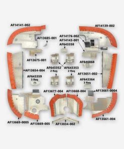 SR22-G1-BROR Complete Cirrus SR22 Engine Baffle Kit, Bare Aluminum with Orange Standard Seals | Airforms Inc. | McFarlane Aviation SR22G1BROR