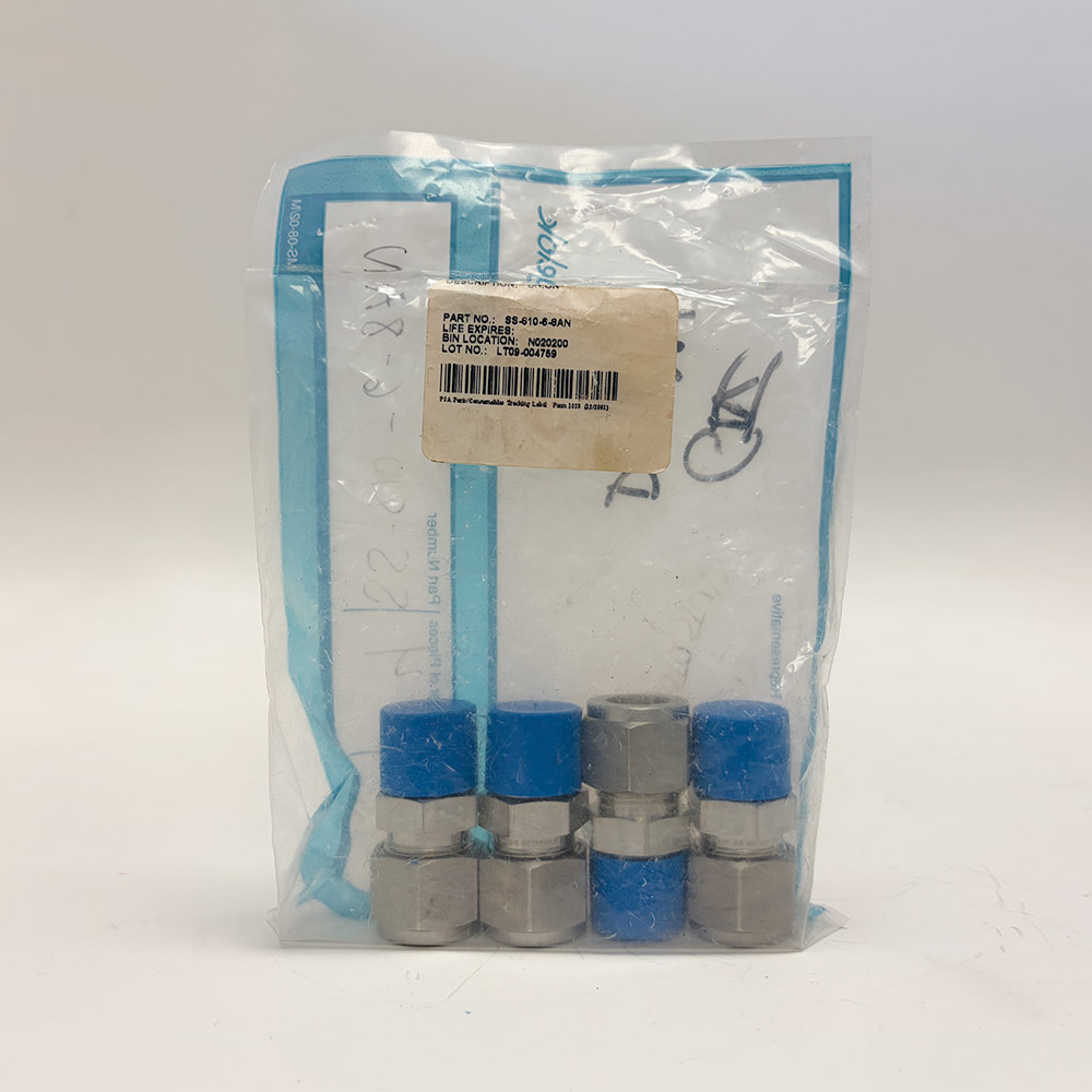 Set of 4 SS-810-6-8AN Swagelok Stainless Tube Fittings, Union, 1/2 in. Tube OD x 1/2 in. AN Tube Flare | NEW Condition - Image 2